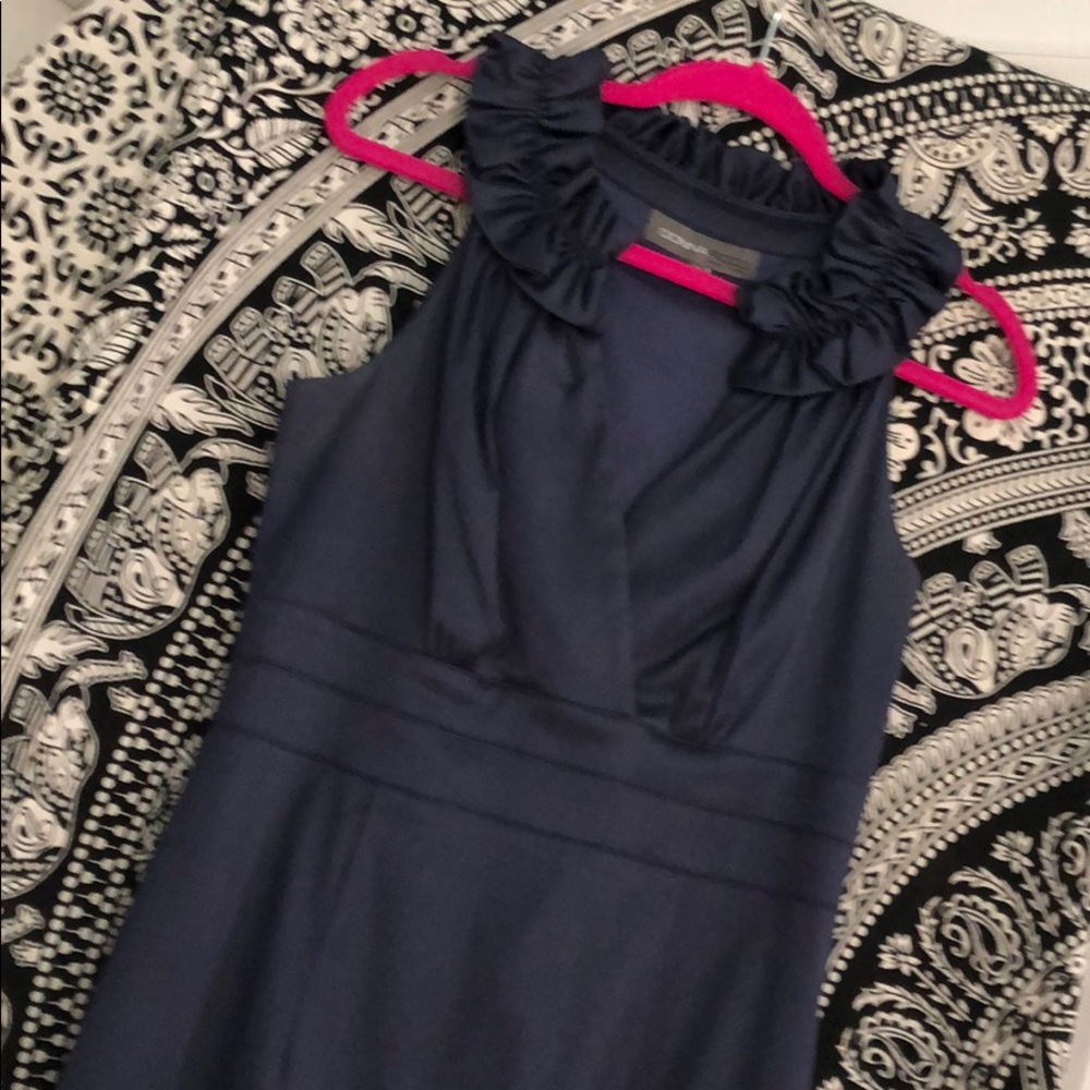 DONNA RICCIO NY NAVY RUFFLED DRESS